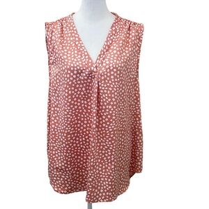 Alfani Peachy Pink Polka Dot Sleeveless Women's Sleeveless Top. Size L.